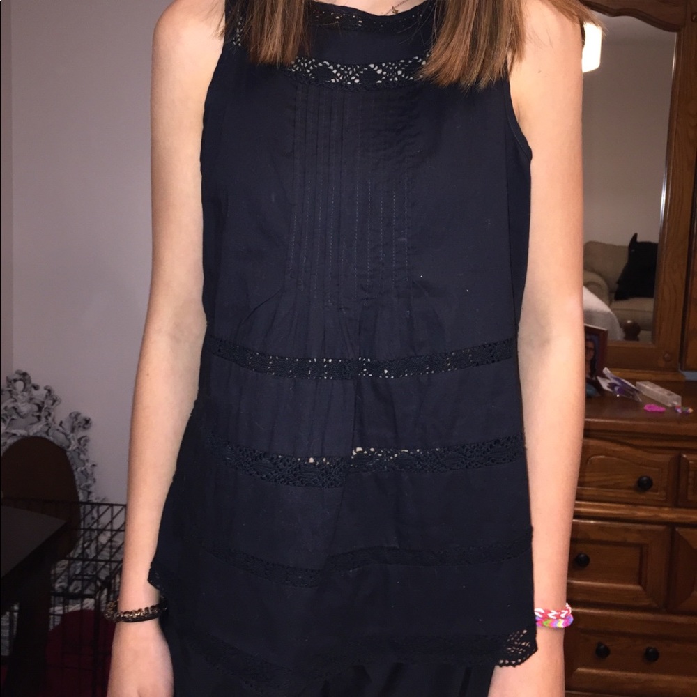 black tank top with lace